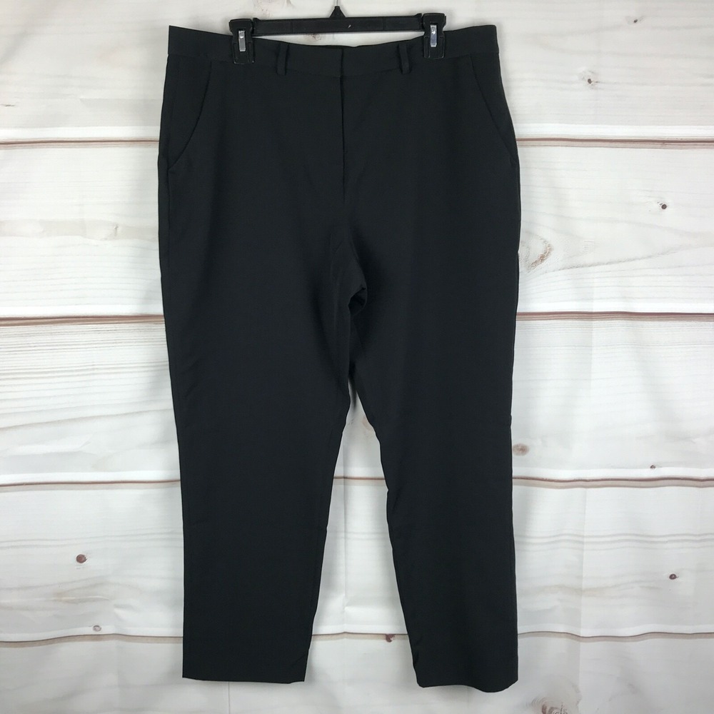 BROOKE SHIELDS Pants Womens 14 Black Ankle Dress Straight Leg Mid Rise Pockets